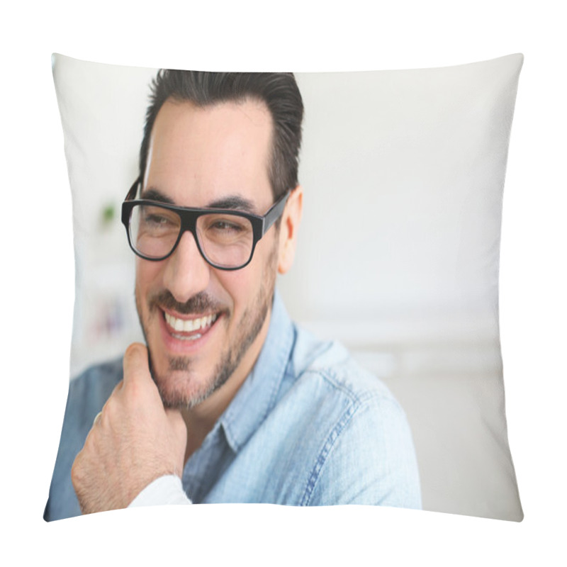 Personality  Funny Mature Man With Beautiful Smile Pillow Covers