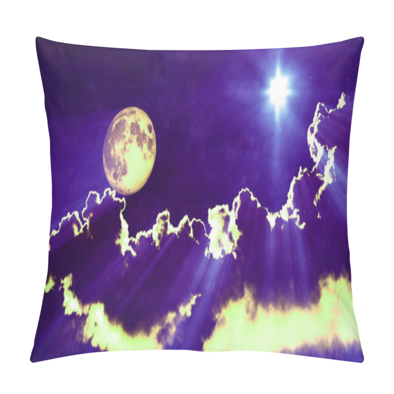 Personality  Dreamy Night Clouds And Star Background . Abstract 3D Rendering Pillow Covers