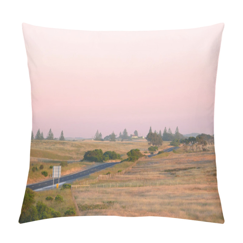 Personality  The Agricultural Romantic Land On Sundown. Near Portland, Victoria, Australia. Pillow Covers