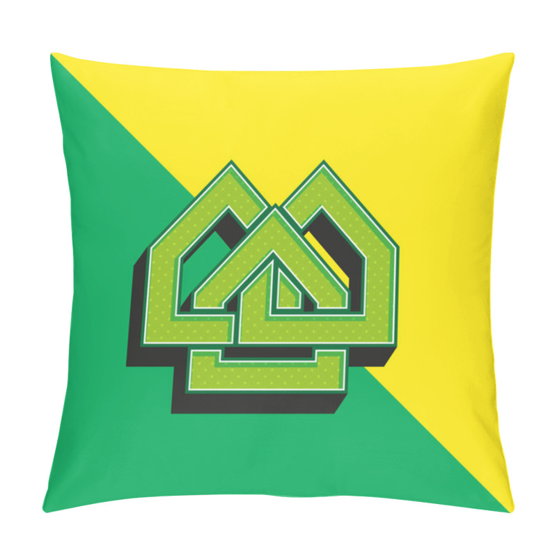 Personality  Alliedhomes Logo Green And Yellow Modern 3d Vector Icon Logo Pillow Covers