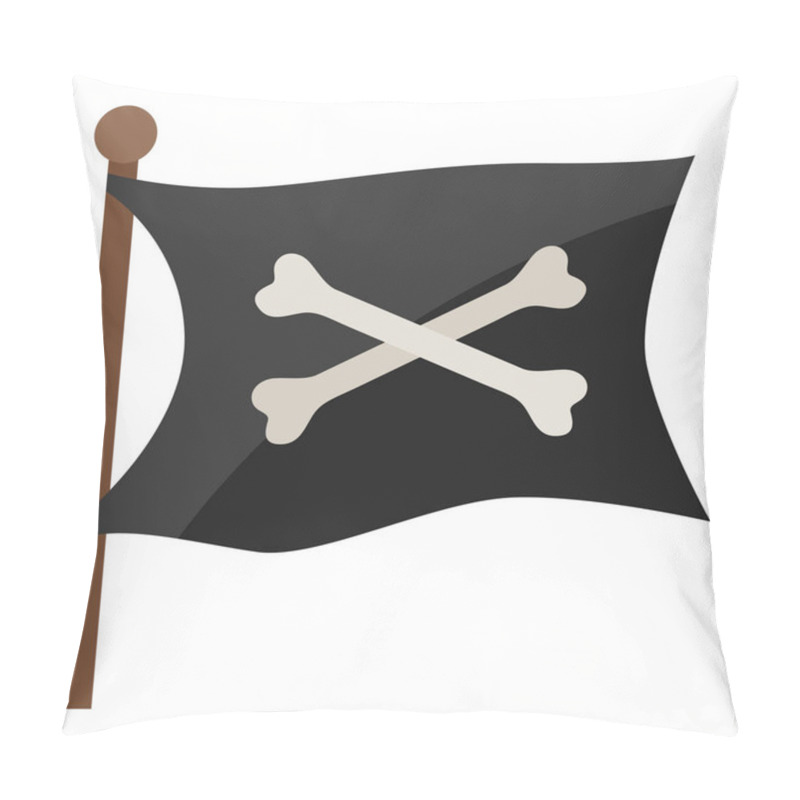 Personality  Illustration Of Pirate Flag. Image For Game Or Adventure. Stylized Icon. Pillow Covers