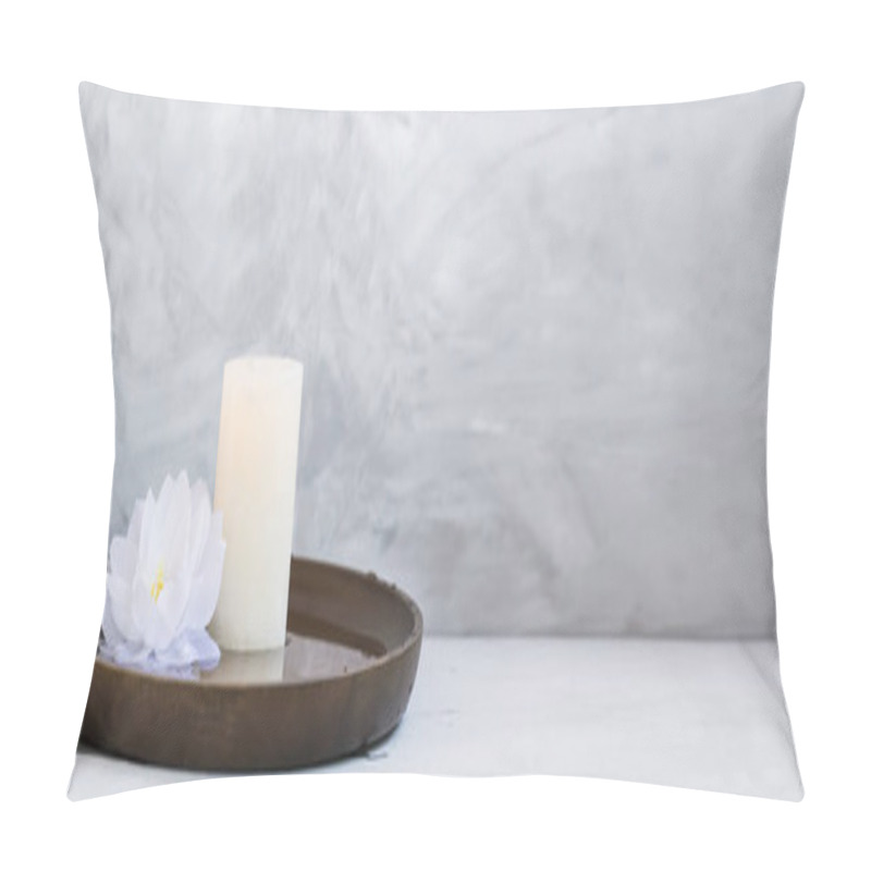 Personality  Spa Still Life With Lotus Flower And Candle Pillow Covers