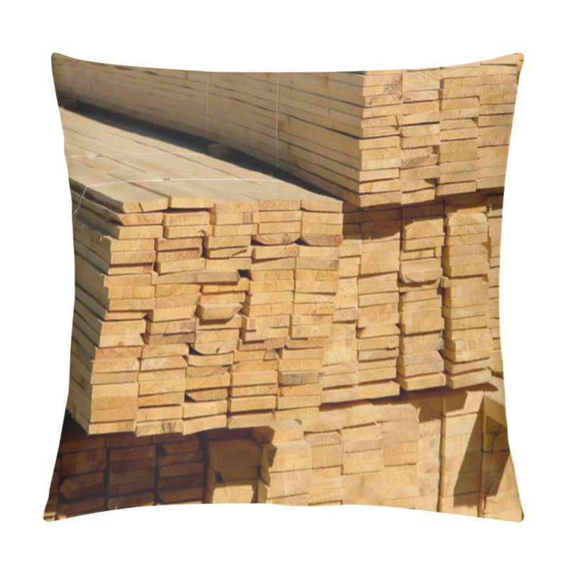 Personality  Wooden Planks On Timber Yard, Warehouse Or Sawmill. Pillow Covers