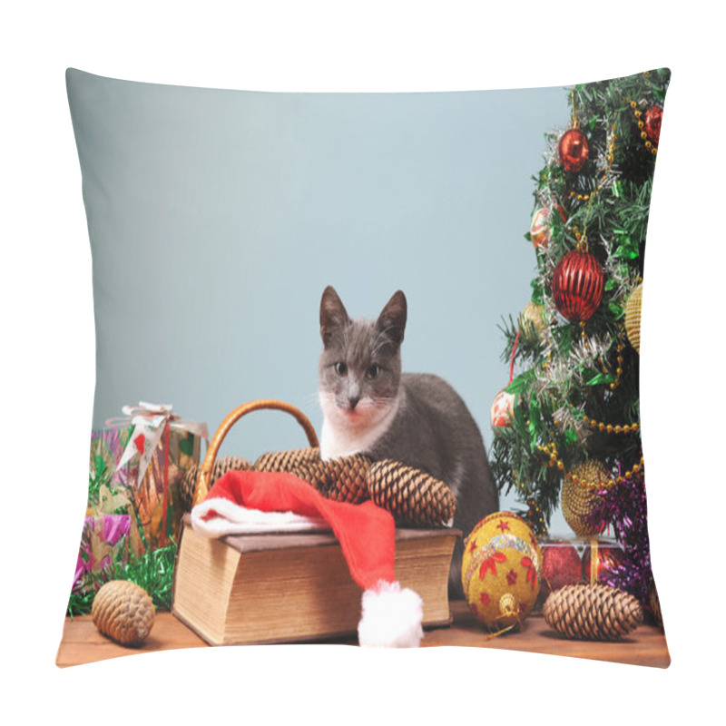 Personality  New Year's Decoration And The Cat Pillow Covers