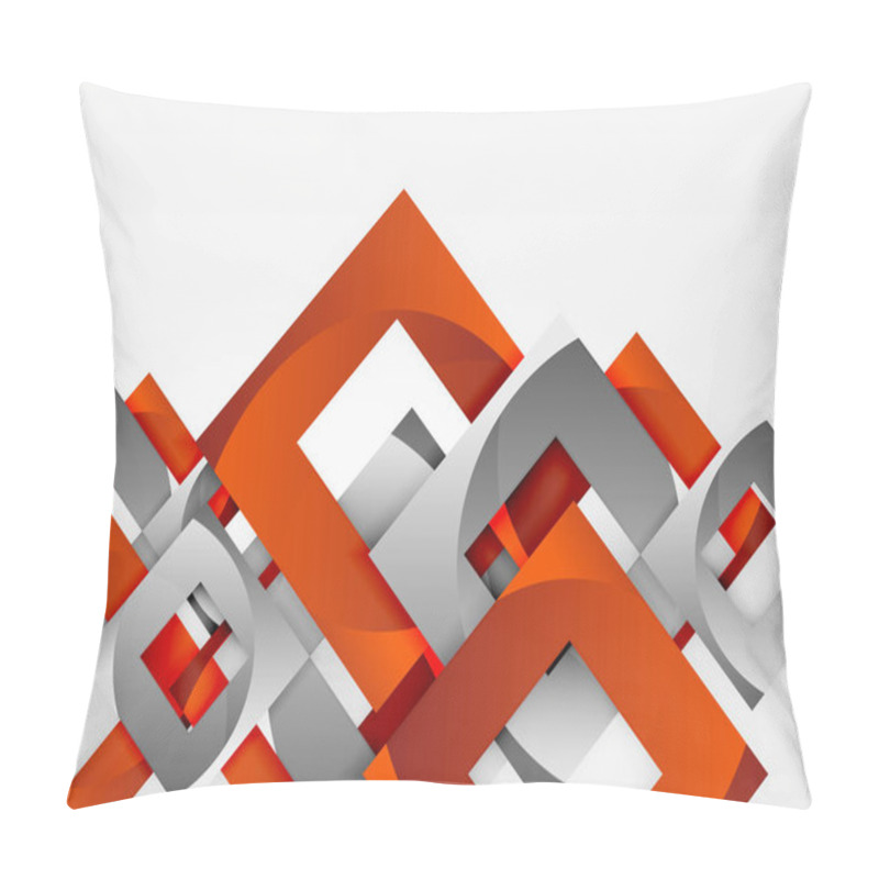 Personality  Squares Geometric Shapes In Light Grey 3d Space Pillow Covers