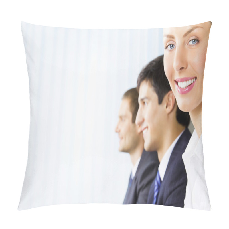 Personality  Businesspeople At Meeting, Presentation Or Conference Pillow Covers