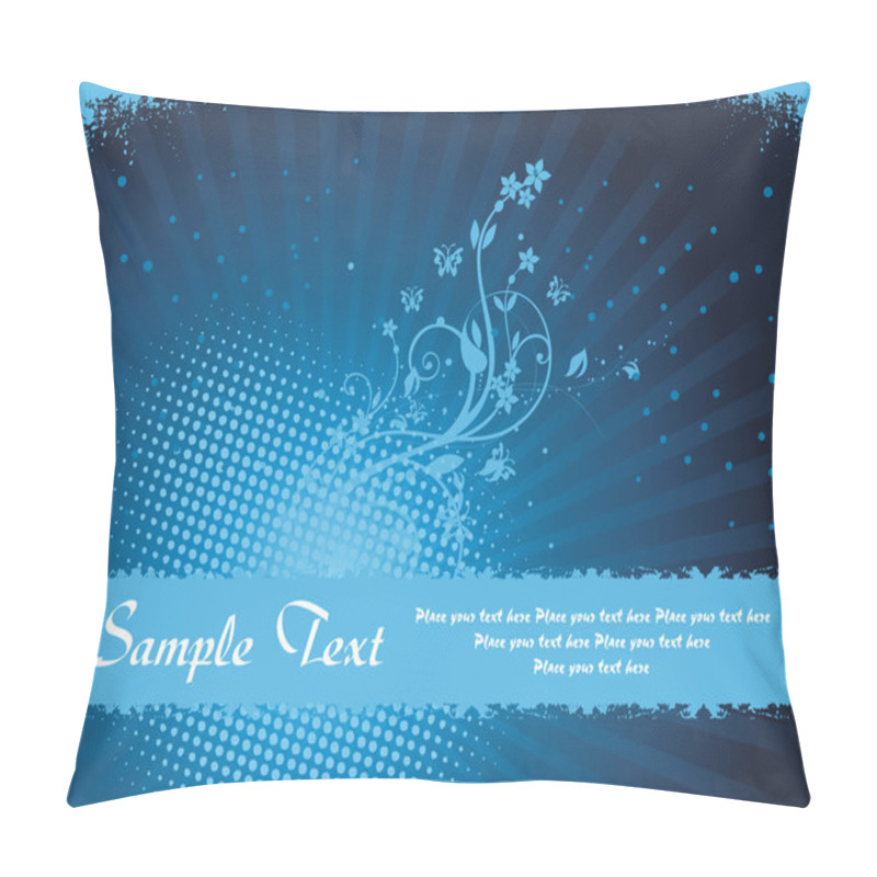 Personality  Blue Grunge Rays Background Pillow Covers