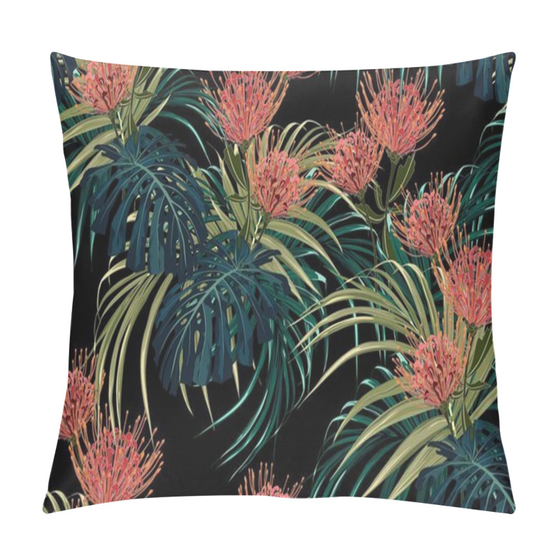 Personality  Vector Illustration Of Tropical Floral Pattern Background Pillow Covers