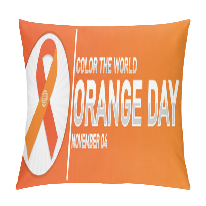 Personality  Color The World Orange Day. November 04. Suitable For Greeting Card, Poster And Banner. Modern Illustration. Pillow Covers