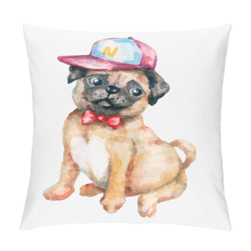 Personality  Pug Dog In A Hipster Style Pillow Covers