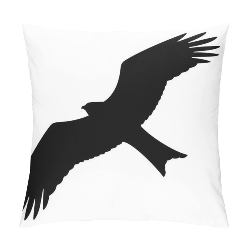 Personality  Bird Of Prey Silhouette On White Background, Vector Illustration Pillow Covers