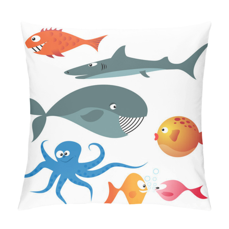 Personality  Set Of Various Sea Animals Pillow Covers