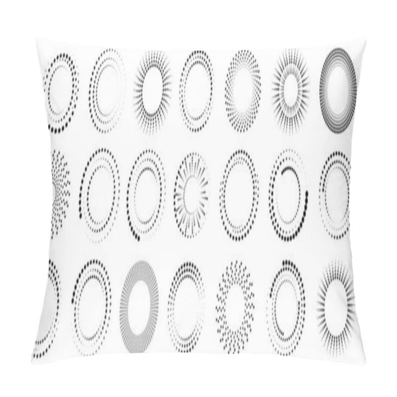 Personality  A Lot Of Dotted Circulars Icons. Abstract Futuristic Art Design. Geometric Shape. Vector Illustration. Stock Image.  Pillow Covers