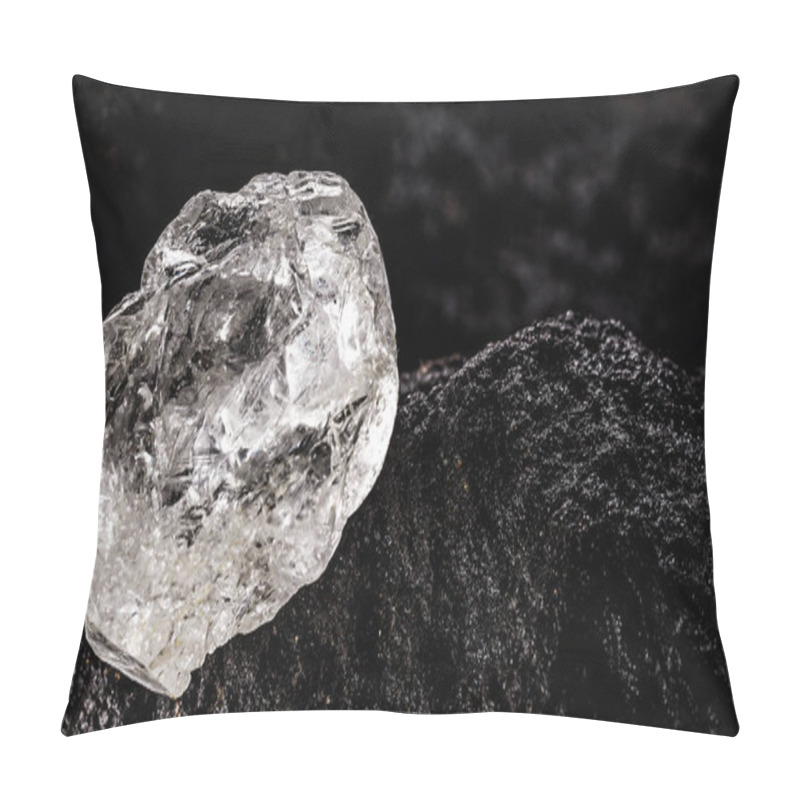 Personality  Rough Diamond, Precious Stone In Mines. Concept Of Mining And Extraction Of Rare Ores. Pillow Covers