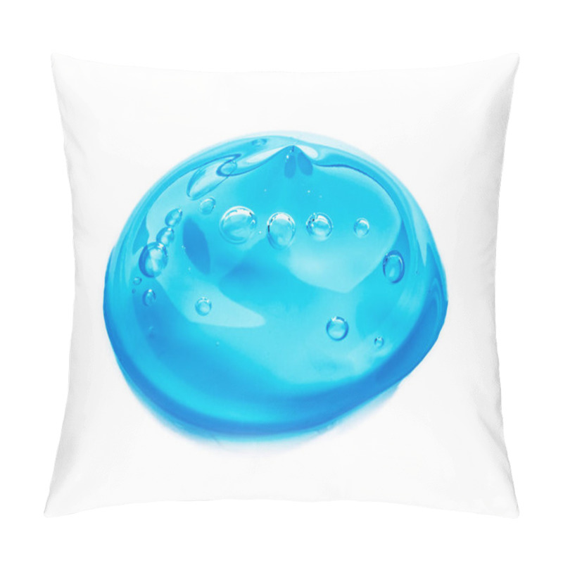 Personality  Squeezed Cosmetic Clear Cream Gel Texture Iisolated On White Background. Close Up Photo Of Transparent Drop Of Skin Care Product. High Quality Transparent Gel With Bubbles Closeup On White Background Pillow Covers