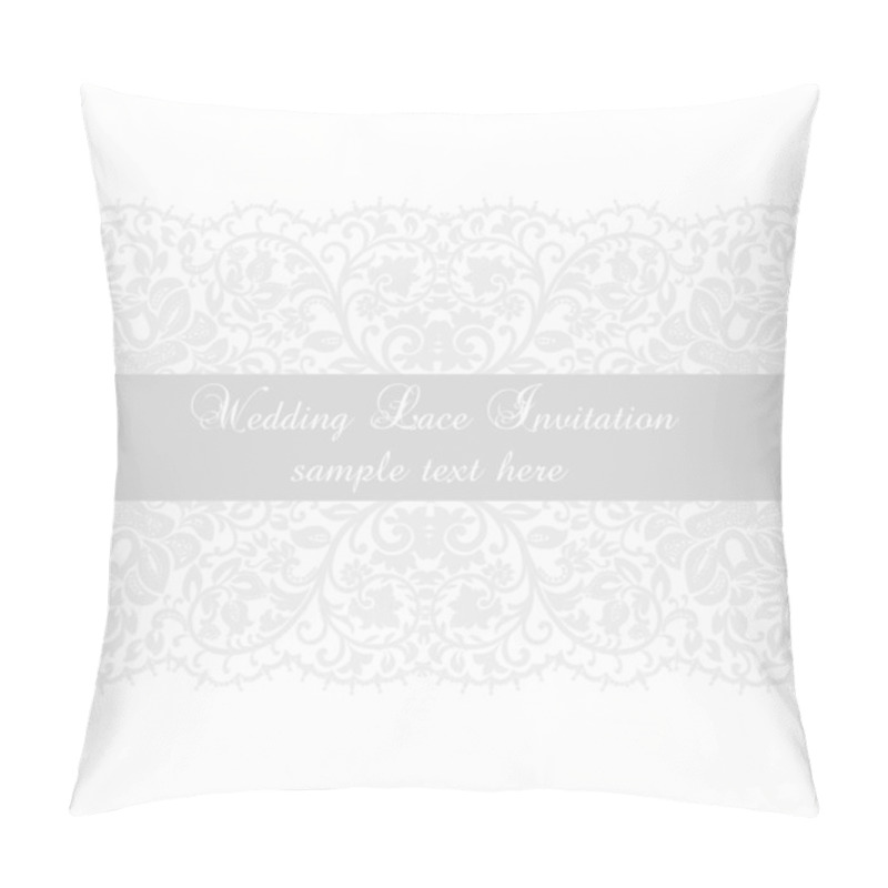 Personality  Vector Lace Invitation Card With Lace Floral Ornament Pillow Covers