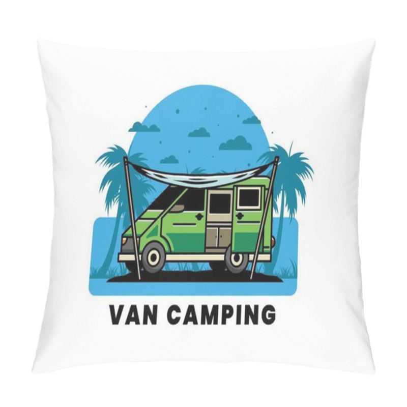 Personality  Illustration Design Of A Camper Van And Flysheet Pillow Covers