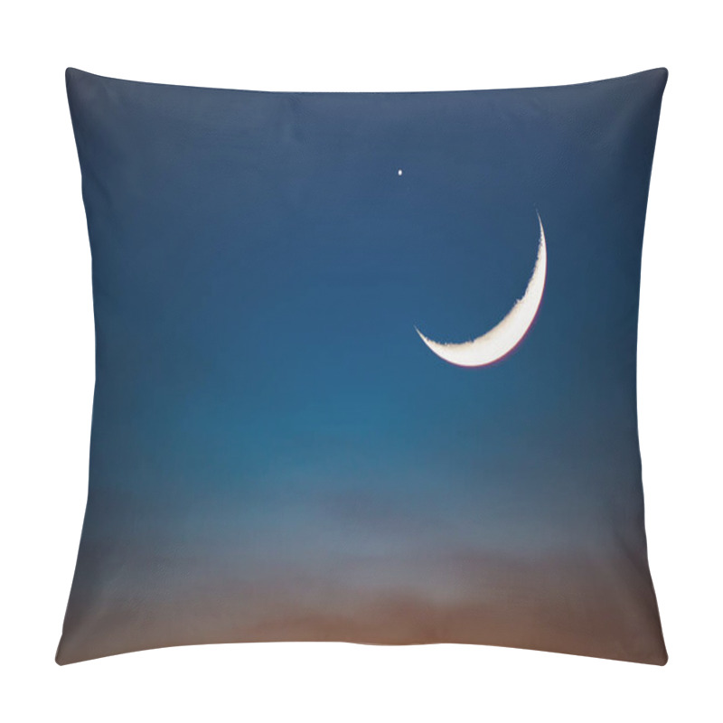 Personality  Eclipse Of The Moon With Stars On A Evening Sky. My Astronomy Work. Pillow Covers