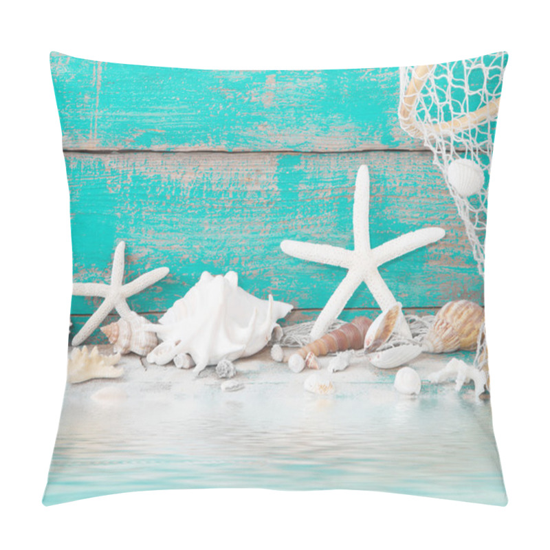 Personality  Starfish And Seashells With Fishing Net Pillow Covers