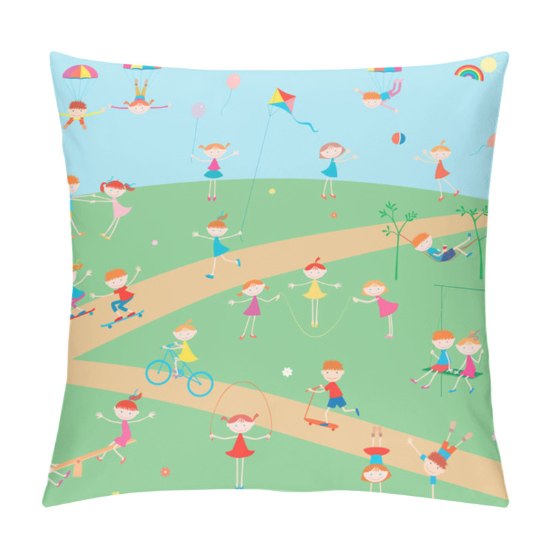 Personality  Cheerful Day Of The Happy Kids Pillow Covers