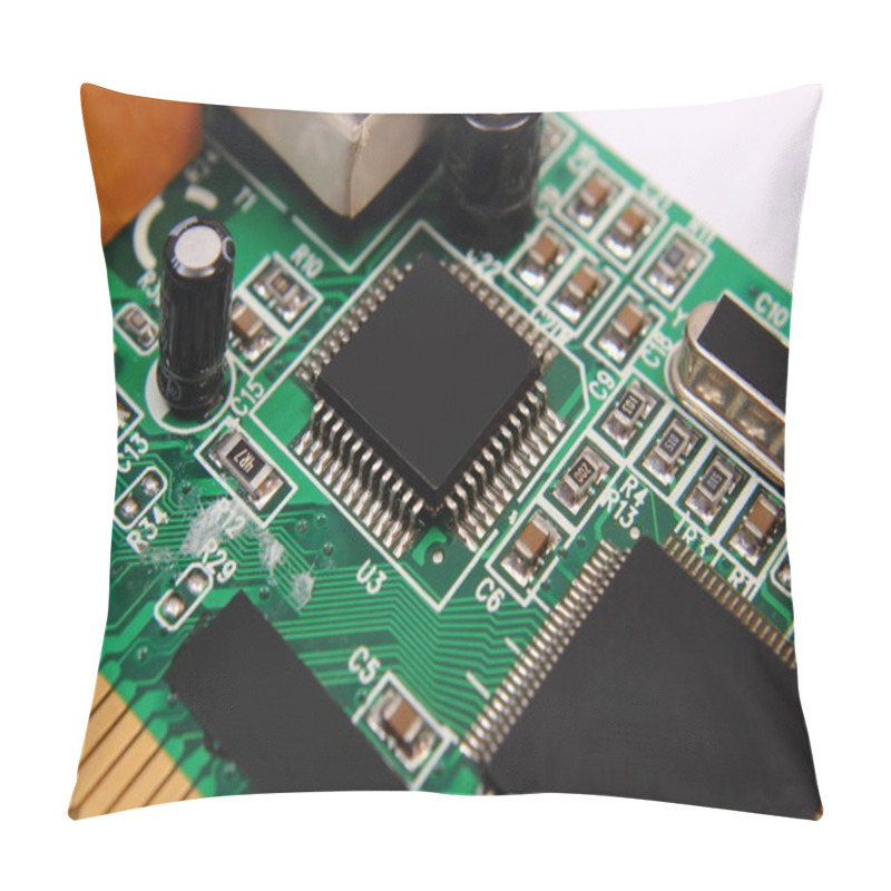 Personality  Printed Circuit Board With Electrical Components, Technology Pillow Covers