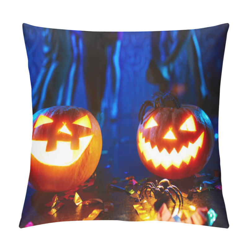 Personality  Pumpkin Lanterns On Floor Pillow Covers