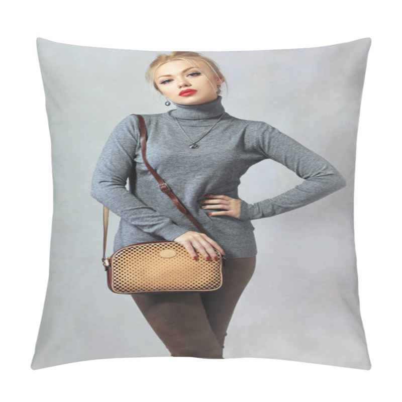 Personality  Model Posing In Turtleneck Sweater Pillow Covers