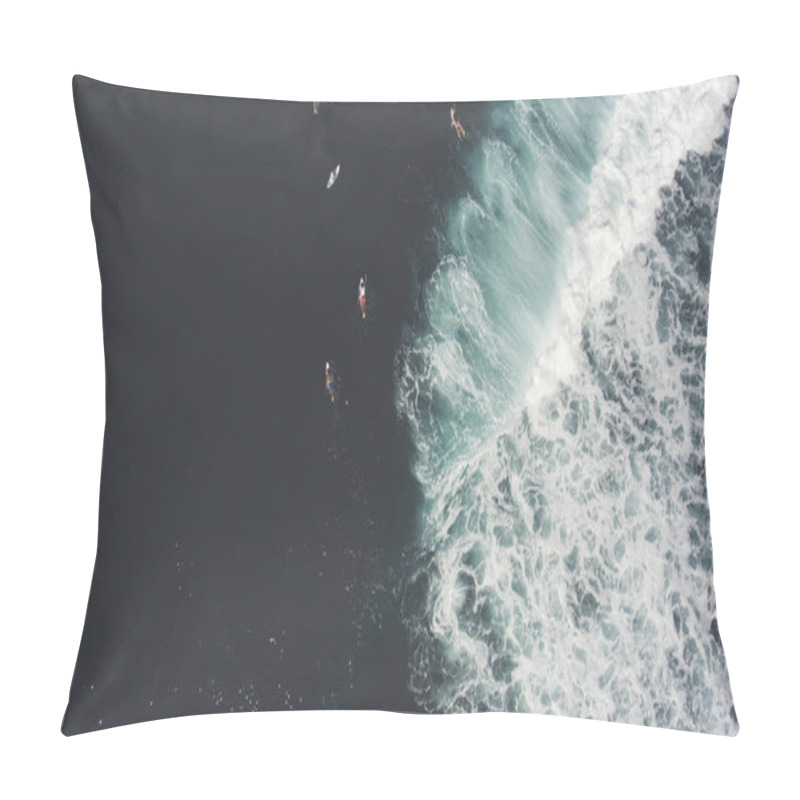 Personality  Top View From Altitude Of Group The Surfers Pillow Covers