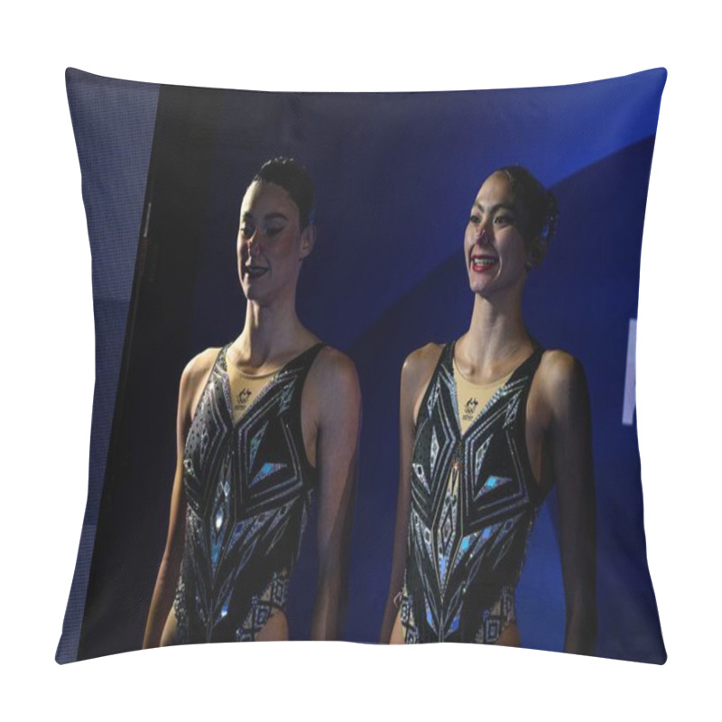 Personality  PARIS, FRANCE - 9 AUGUST, 2024: BUCKLE Rayna, GAZZARD Kiera, The Artistic Swimming, Duet, Technical Routine, Artistic Swimming, Duet, Technical Routine, The Paris 2024 Olympic Games At Aquatics Centre Pillow Covers