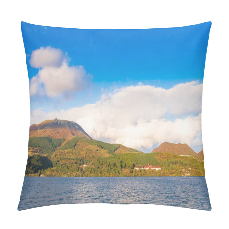 Personality  View Of The Landscape At Lake Ashi In Hakone, Japan. Copy Space For Text Pillow Covers