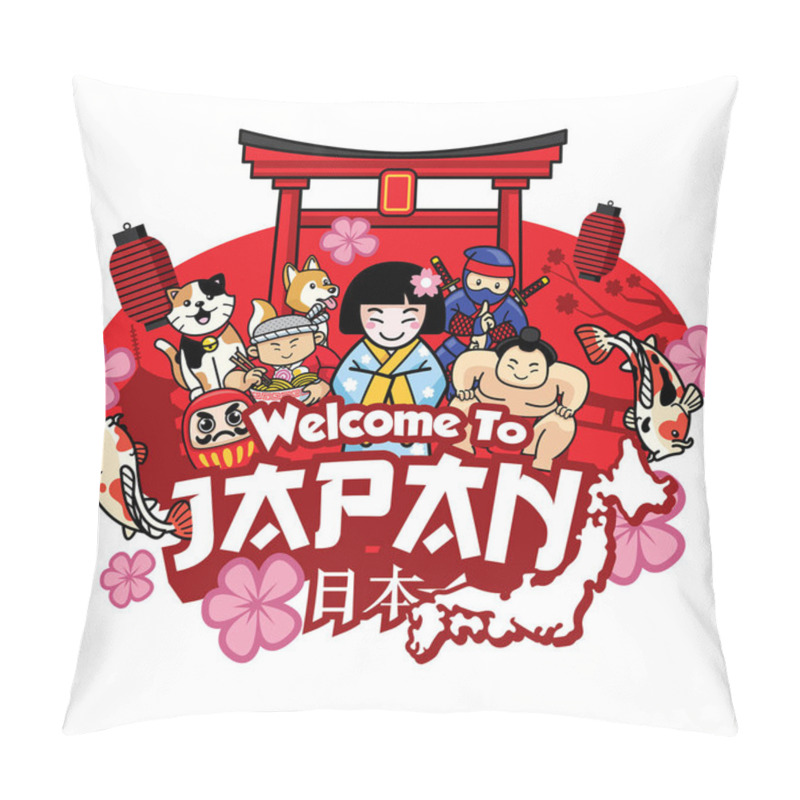 Personality  Greeting Welcome To Japan With Cute Style Cartoon Pillow Covers