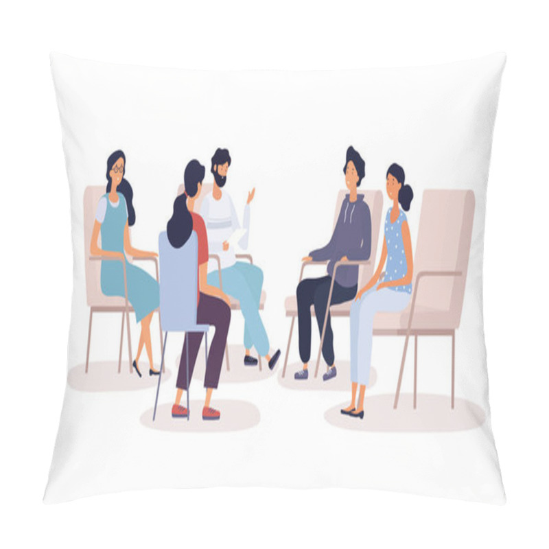 Personality  Group Therapy For Addiction Treatment Concept Pillow Covers