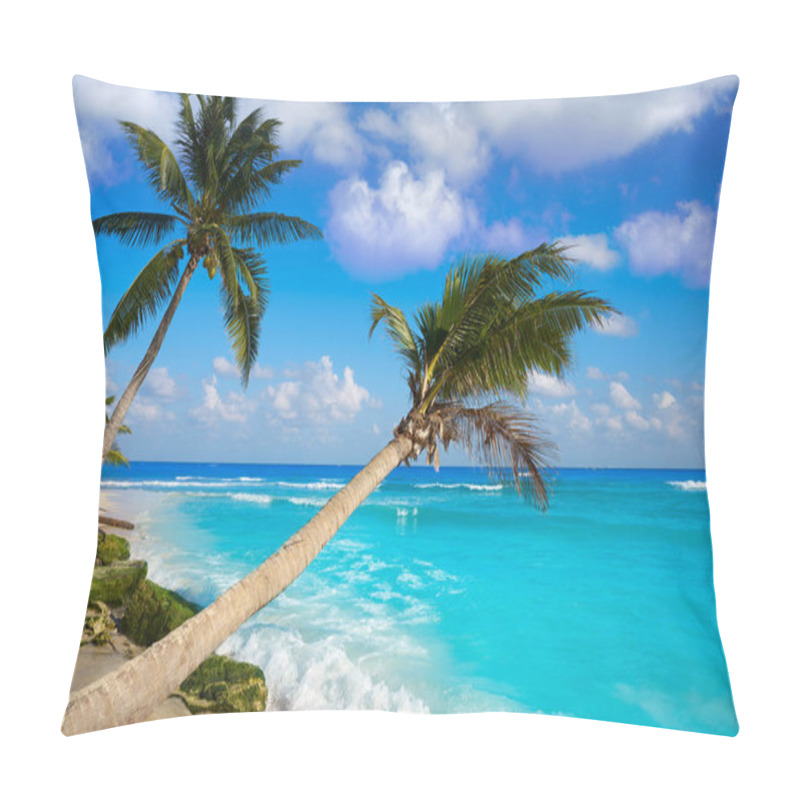 Personality  Playa Del Carmen Beach Palm Trees Mexico Pillow Covers