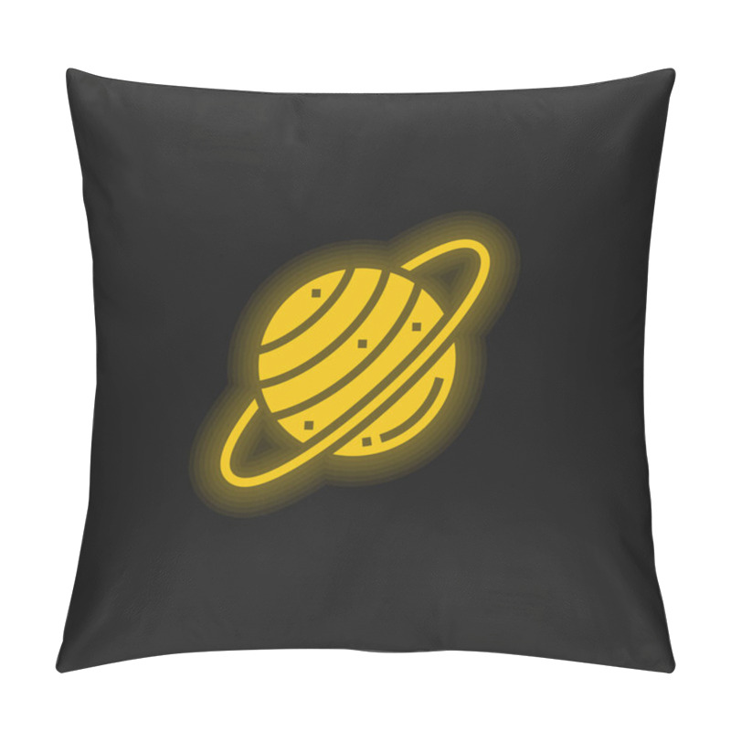 Personality  Astronomy Yellow Glowing Neon Icon Pillow Covers