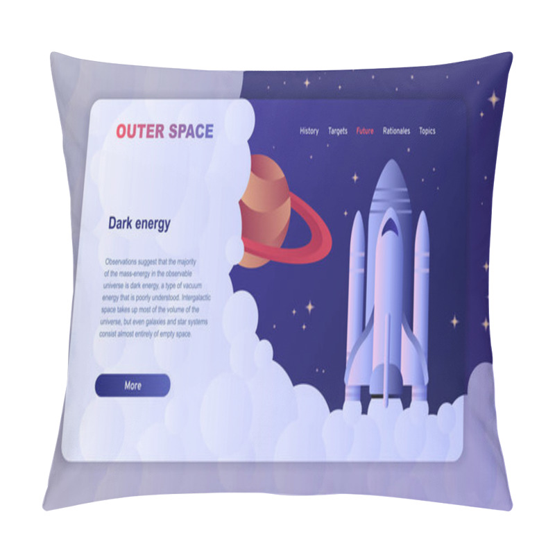 Personality  Space Exploration Hero Image Template With Rockets Pillow Covers