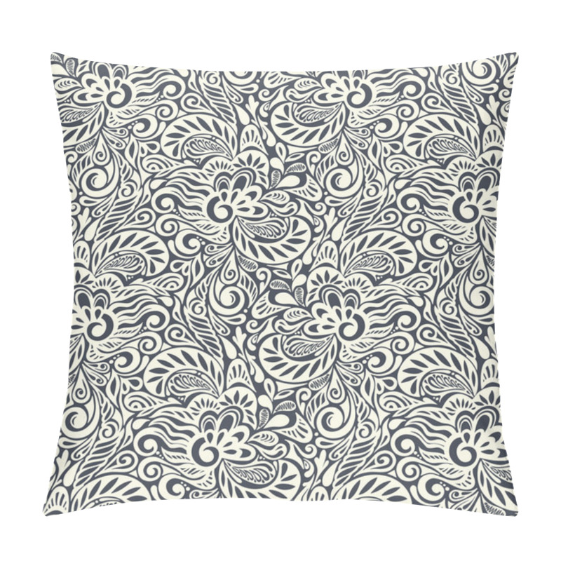 Personality  Seamless Abstract Curly Floral Pattern Pillow Covers