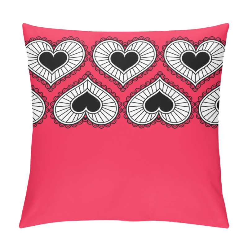 Personality  Card With Ornament From Hearts For Valentine. Pillow Covers