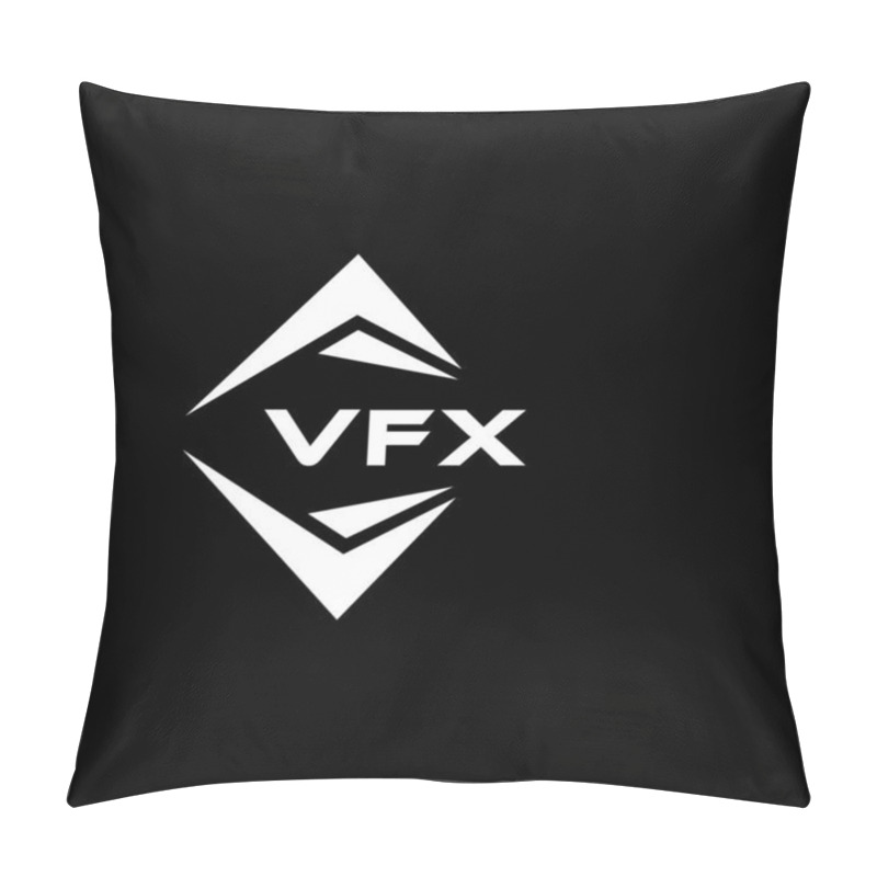 Personality  VFX Abstract Technology Logo Design On Black Background. VFX Creative Initials Letter Logo Concept. Pillow Covers