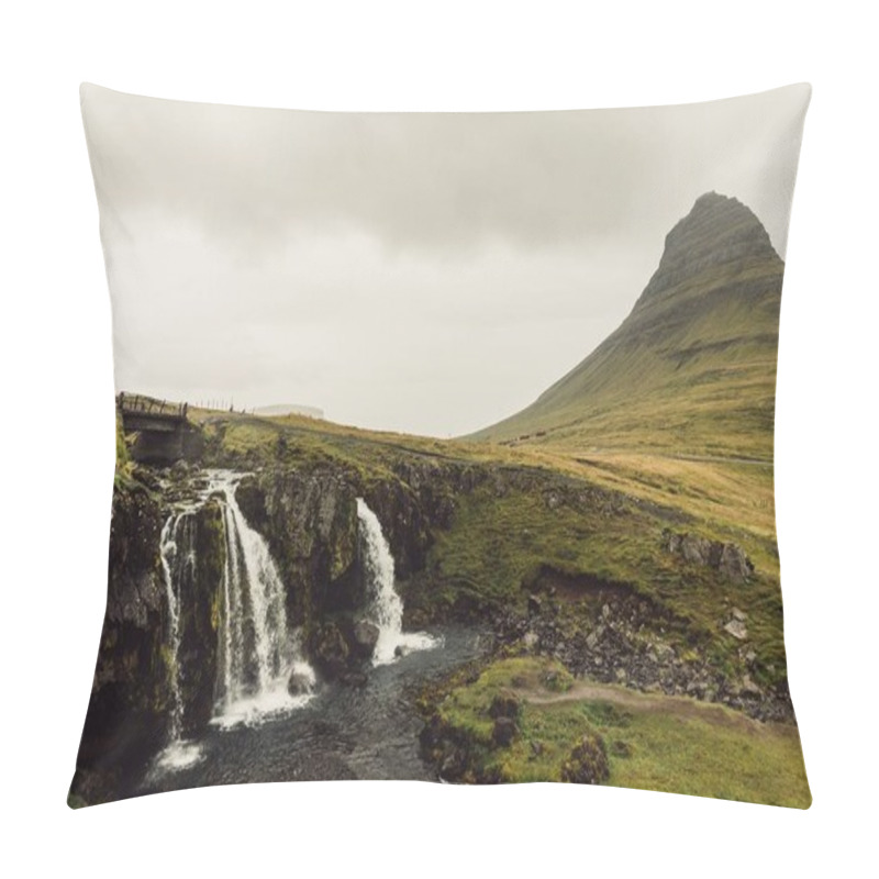 Personality  Amazing Landscape With Majestic Scenic Waterfall In Iceland  Pillow Covers