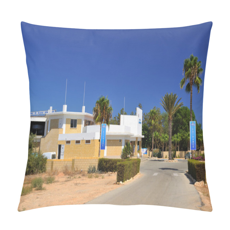 Personality  Building Of Ocean Aquarium In Protaras, Cyprus Pillow Covers