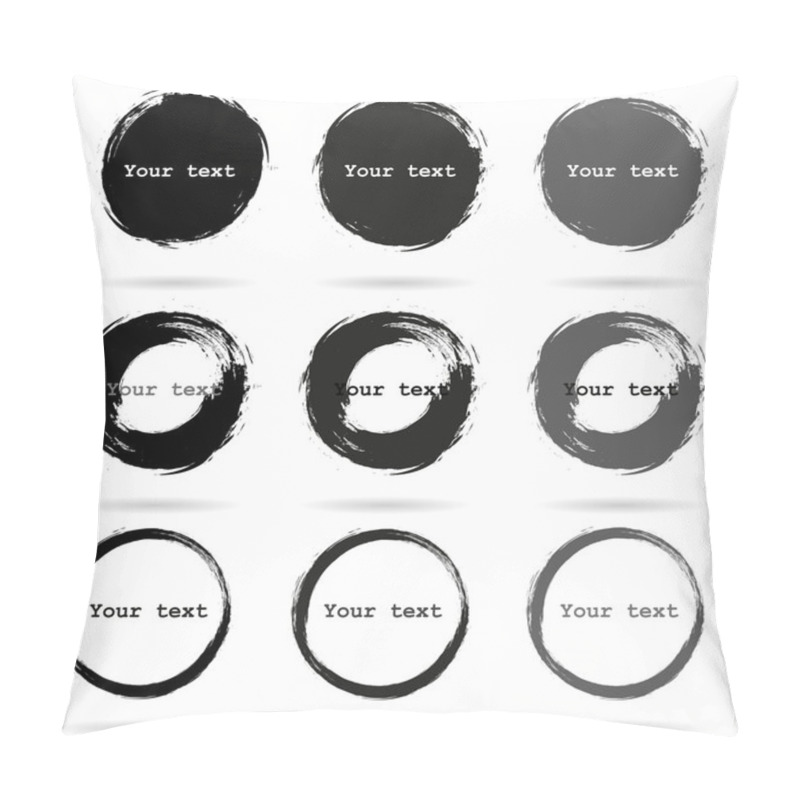 Personality  Set Of 9 Hand Drawn Scribble Circles, Vector Elements Design  Pillow Covers