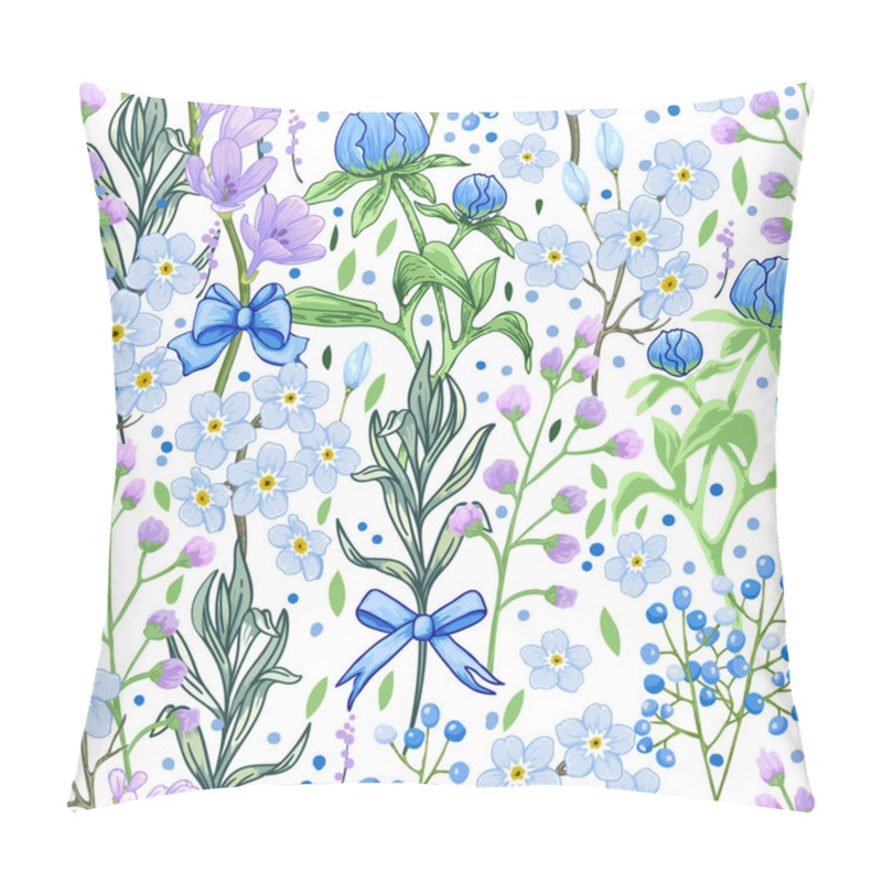 Personality  Abstract Blue Spring Flowers Pattern Pillow Covers