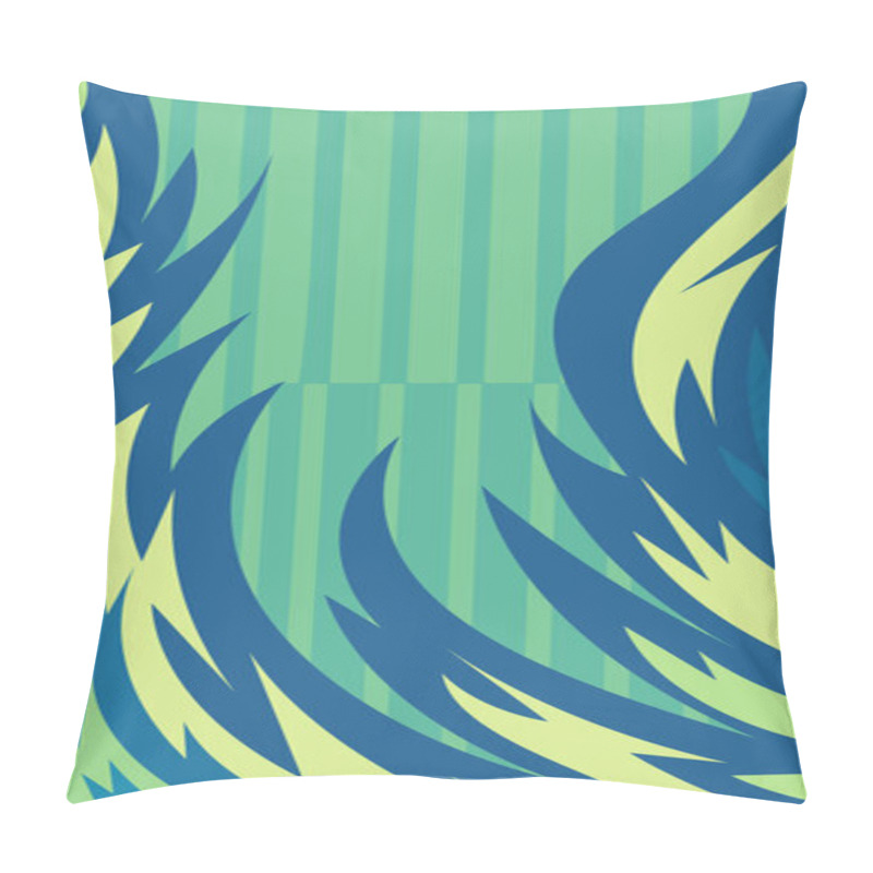 Personality  Abstract Background With Swirl Curly Ornament On Geometric Stripes Texture. Collage Of Stripes Texture With Decorative Curl Curves Shapes Ornament. Pillow Covers