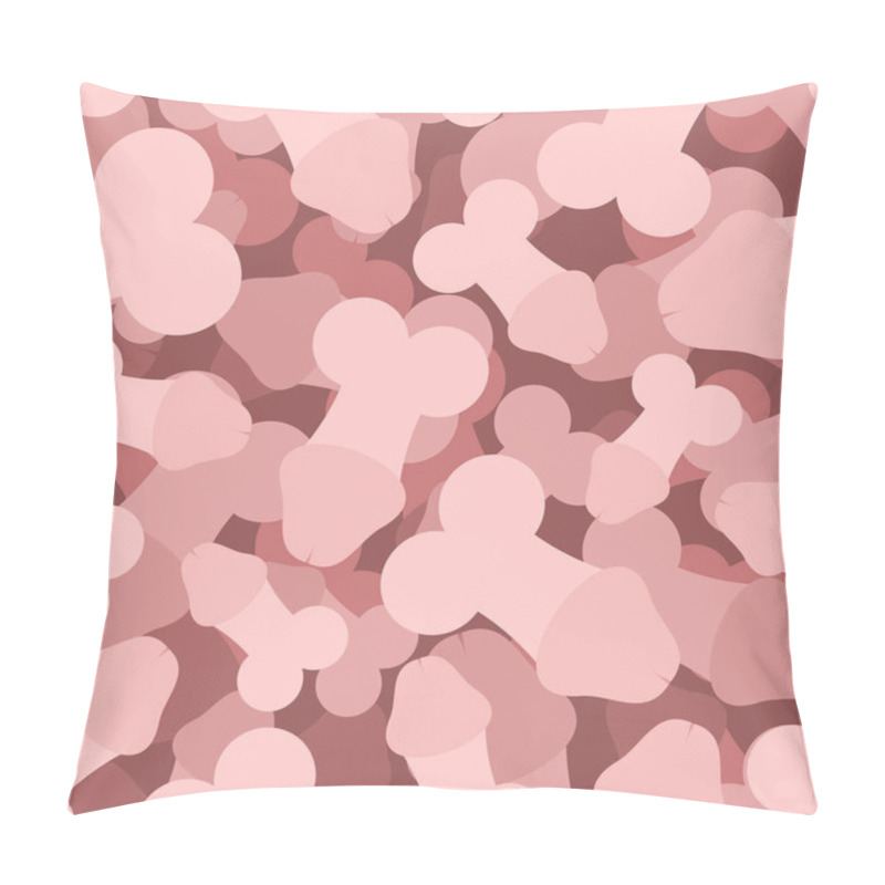 Personality  Penis Seamless Pattern. Member Of 3d Texture. Body Part Ornament Pillow Covers