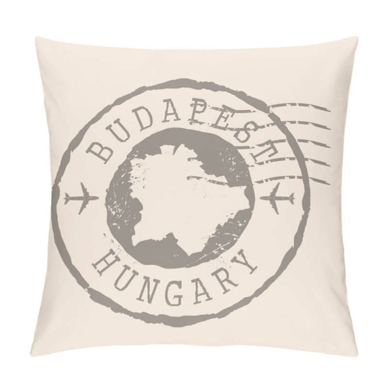 Personality  Stamp Postal Of Budapest Is Capital Of Hungary. Map Silhouette Rubber Seal.  Design Retro Travel. Seal  Map Of Budapest Grunge  For Your Design. EPS10 Pillow Covers