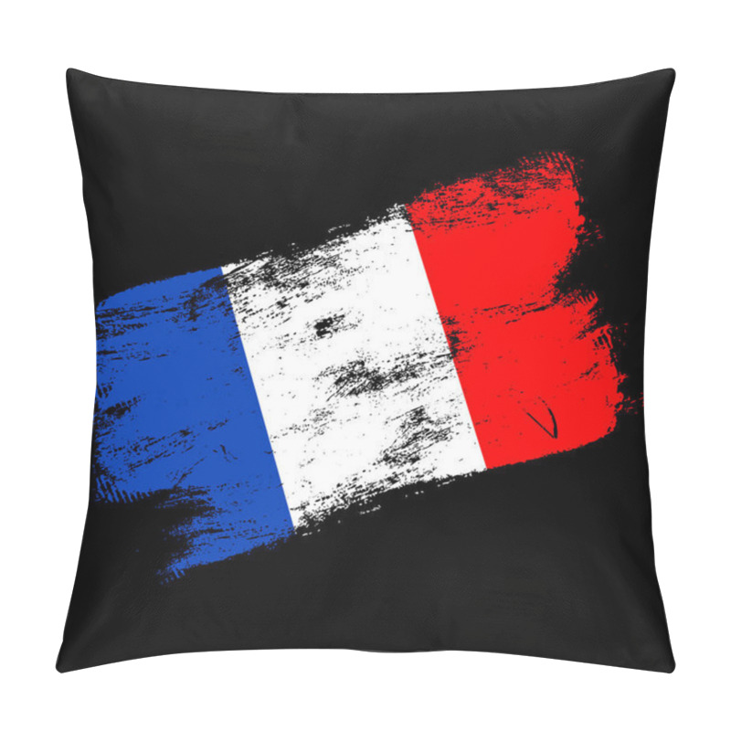 Personality  France Flag Grunge Brush Background. Old Brush Flag Vector Illustration. Abstract Concept Of National Background. Pillow Covers