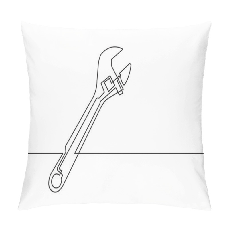 Personality  One Line Drawing Of Isolated Vector Object - Adjustable Spanner Pillow Covers