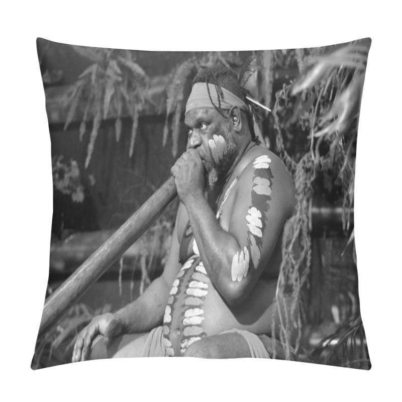 Personality  Aboriginal Man Play Aboriginal Music On Didgeridoo Pillow Covers