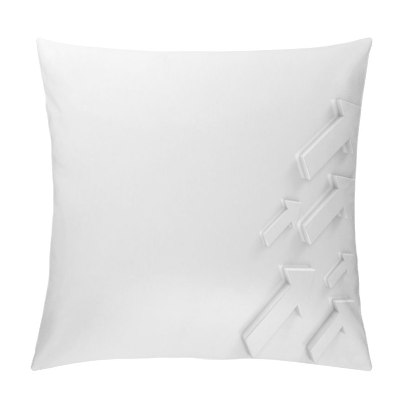 Personality  3d Illustration Of The Arrows. Arrow Pointing Up Background. Increasing Graph Minimalistic Background. Pillow Covers