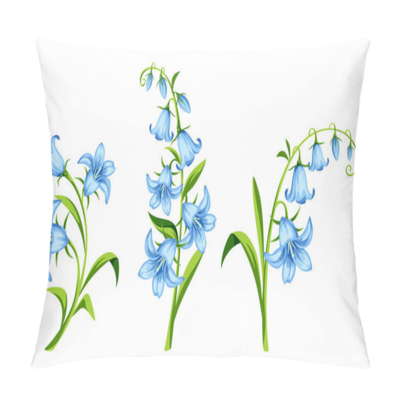 Personality  Blue Bluebell Flowers Isolated On A White Background. Set Of Vector Floral Design Elements Pillow Covers